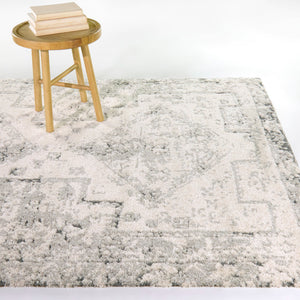A room setting featuring Hilaeira Gray 5x8 Rug