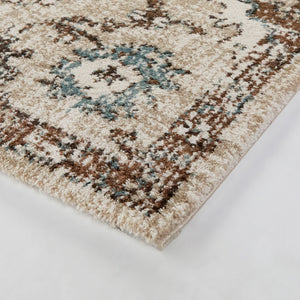 Front right view of Annan Cream 5x8 Rug