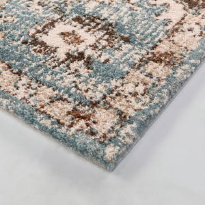 Front right view of Annan Blue 5x8 Rug