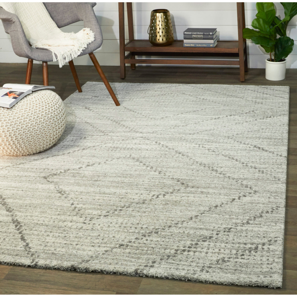 A room setting featuring Sienna Gray 5x8 Rug