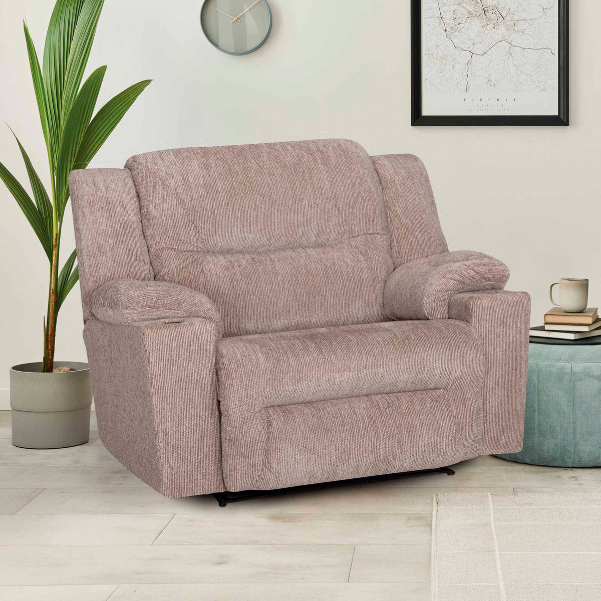 A room setting featuring Stone Benson Oversized Snuggler Rocking Recliner