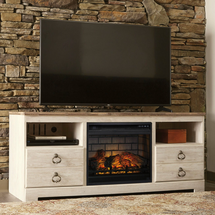 Willowton 64 Inch Infrared Fireplace TV Stand 