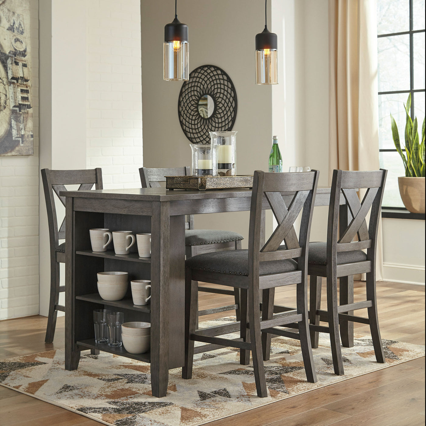 Caitbrook x back counter height dining set