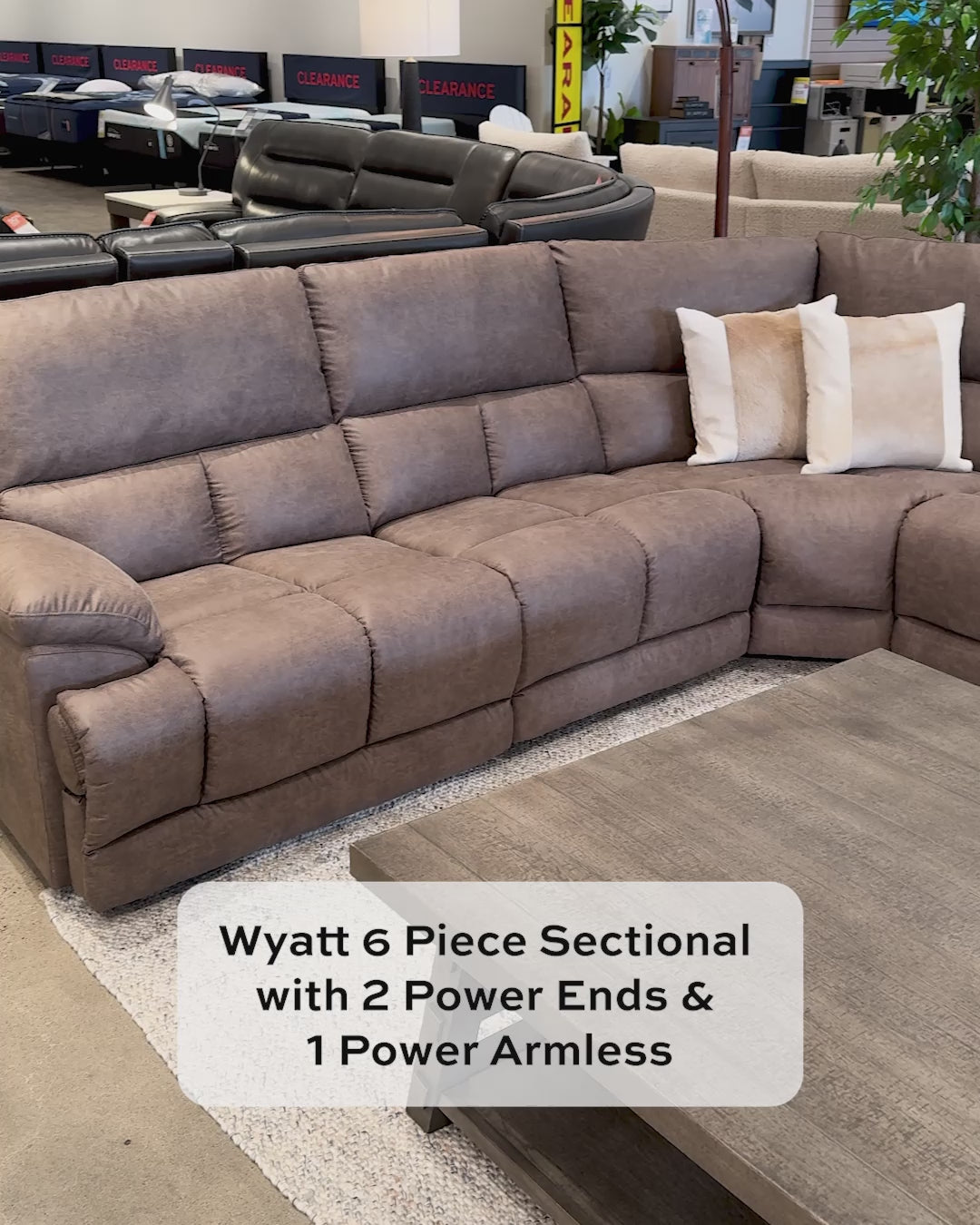 Wyatt 6 Piece Sectional w/ 2 Power Ends & 1 Power Armless