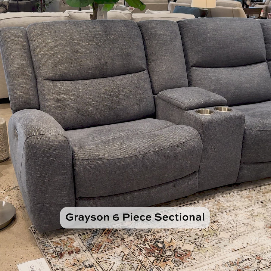 Grayson 6pc Sectional with 2 Power Ends & 1 Power Armless – Slumberland