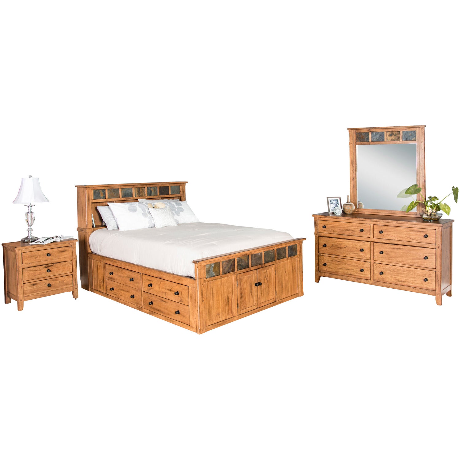 Sante Fe Bookcase Captains 4 Piece Room Group - QK1027258_SUNN_PRI_OL