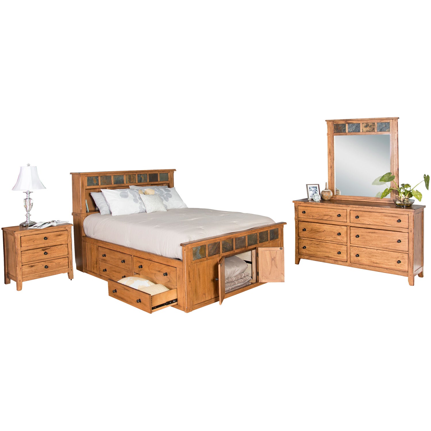 Sante Fe Bookcase Captains 4 Piece Room Group - QK1027260_SUNN_PRI_OL