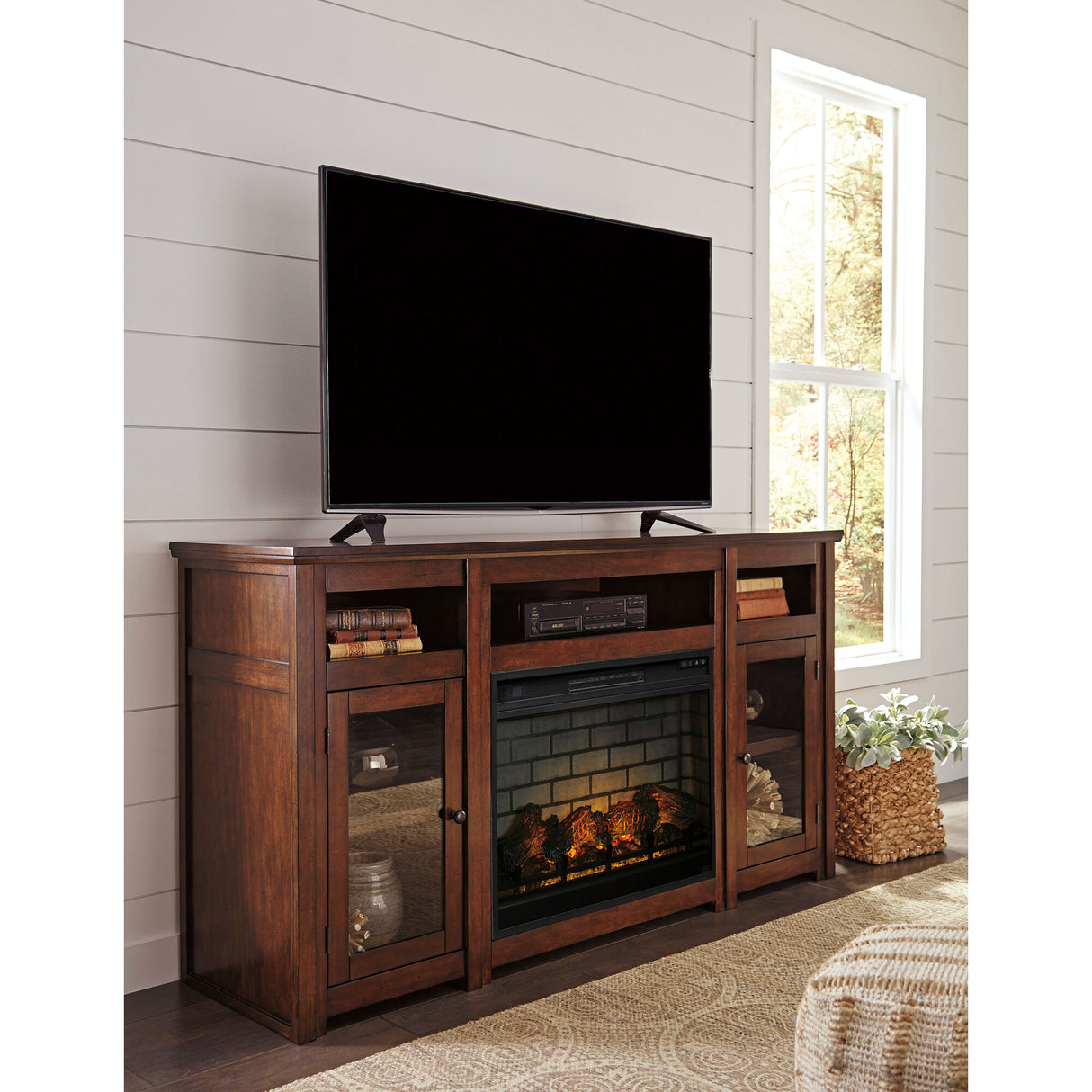 Harpan 72 Inch Fireplace TV Stand - QK1027827_ASHL_LF1_RM