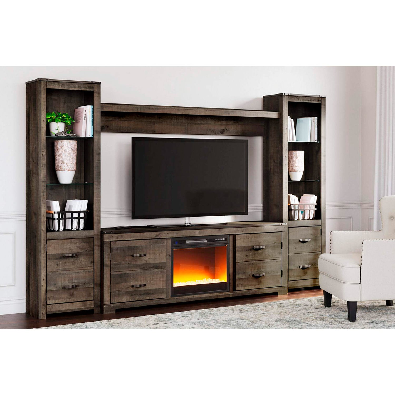 Trinell 63 Inch Fireplace TV Stand - QK1028105_ASHL_LF1_RM