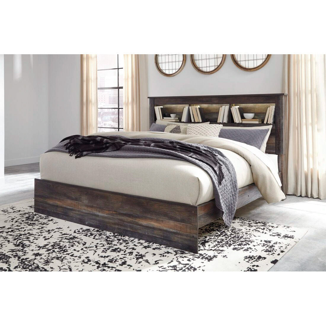Drystan 4 Drawer Bookcase Storage Bed - QK1029253_ASHL_LF1_RM