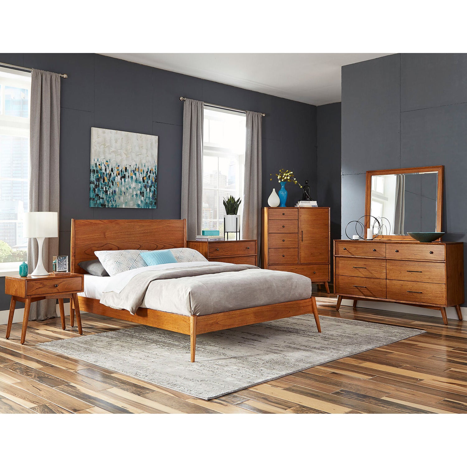 American Modern 4 Piece Bedroom Group - QK1032230_SUNN_LF1_RM