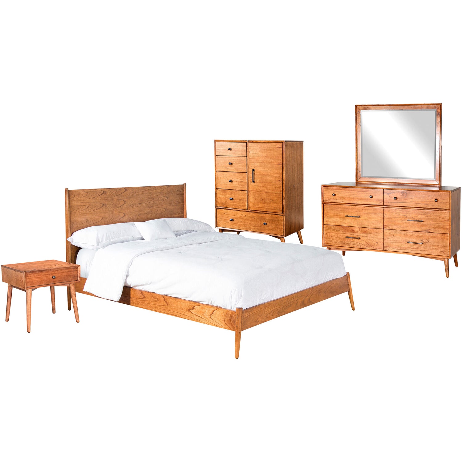 American Modern 4 Piece Bedroom Group - QK1032231_SUNN_PRI_OL