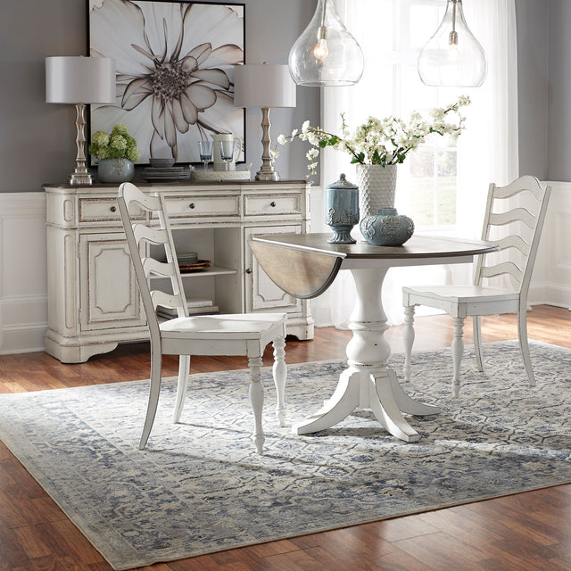 Magnolia Manor 3 Piece Ladder Drop Leaf Dining Set - QK1033263_LIBF_LF1_RM