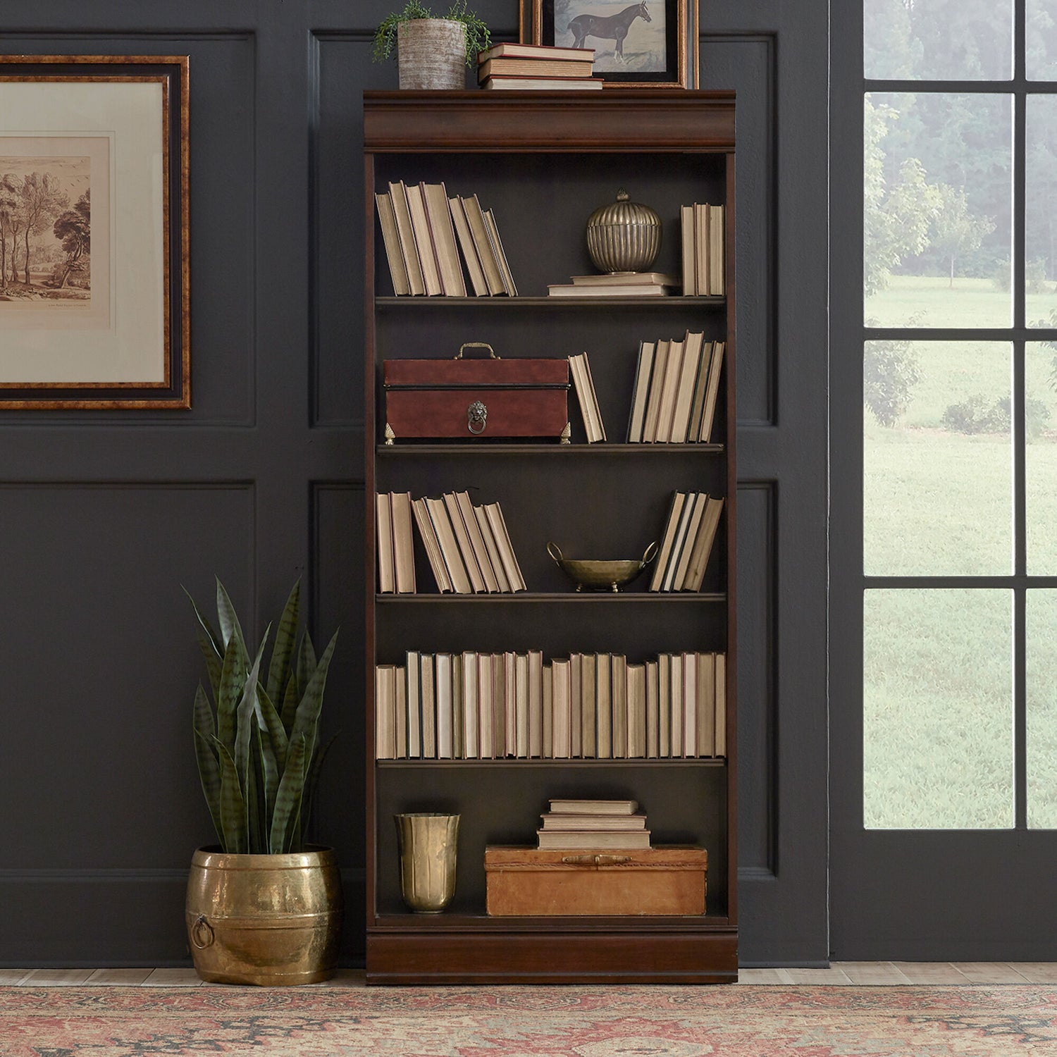 Brayton Manor 72 Inch Bookcase - QK1033348_LIBF_LF1_RM