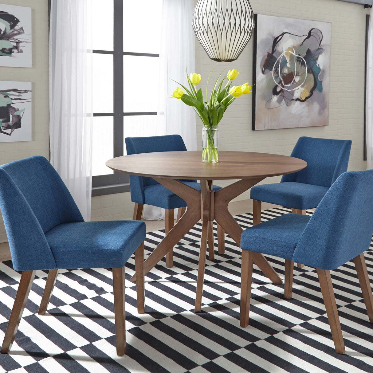 Space Savers 5 Piece Pedestal Dining Set - QK1036699_LIBF_LF1_RM