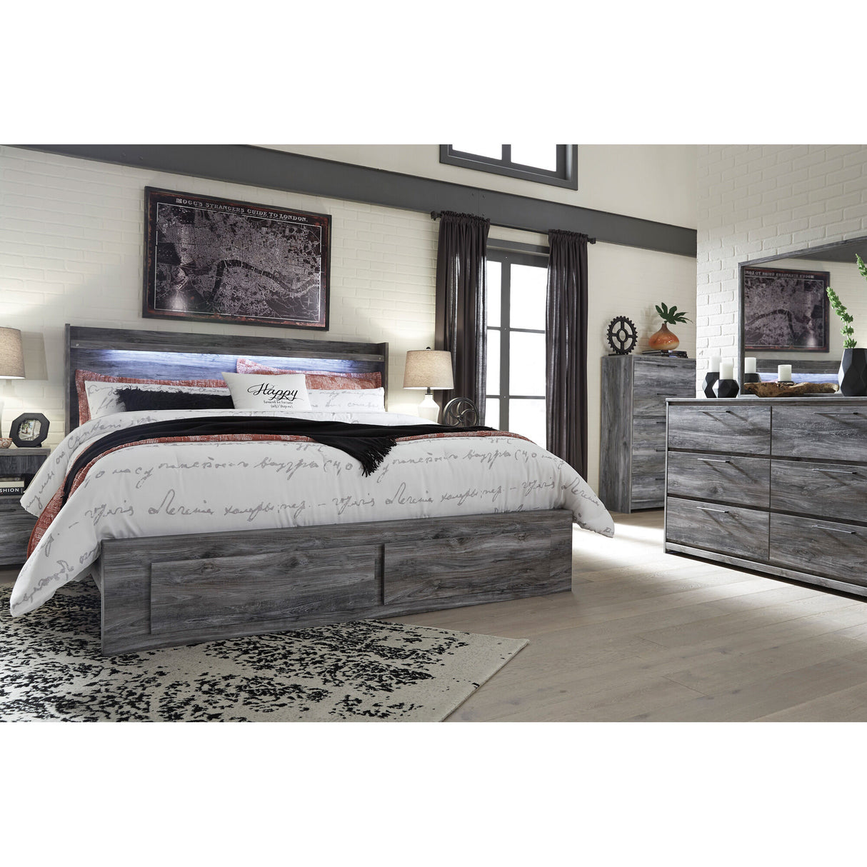 Baystorm 4 Drawer Storage Panel Bed - QK1037985_ASHL_LF3_RM