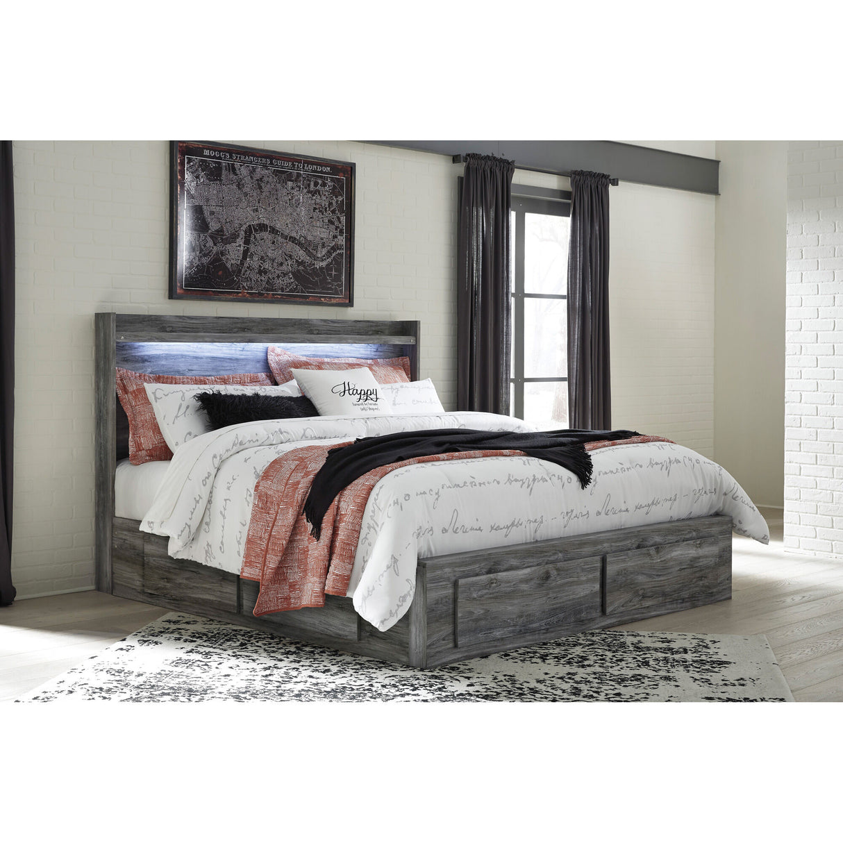 Baystorm 4 Drawer Storage Panel Bed - QK1037985_ASHL_LF4_RM
