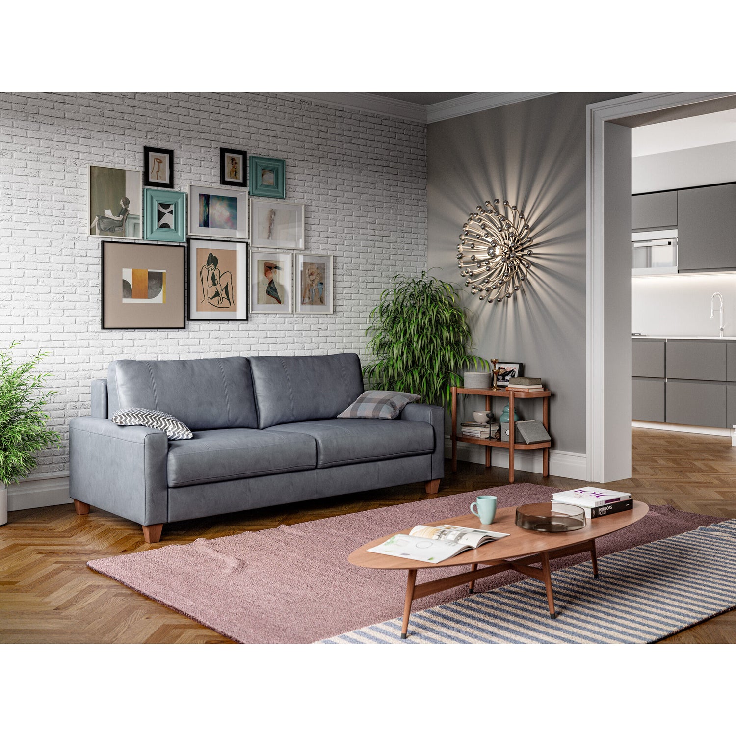 Nico Leather Sleeper Loveseat - QK1040491_LUON_LF1_RM