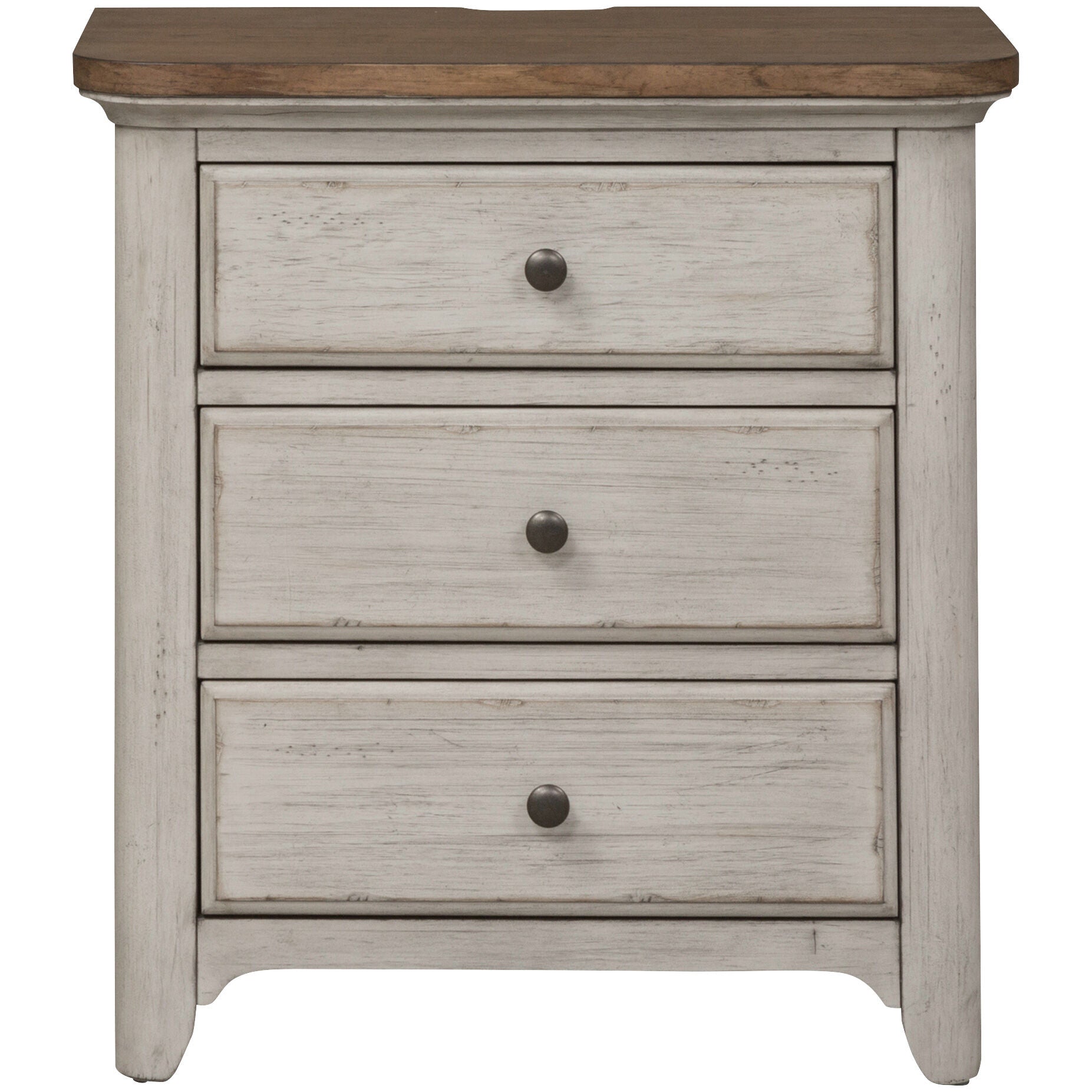 Farmhouse Reimagined 3 Drawer Nightstand