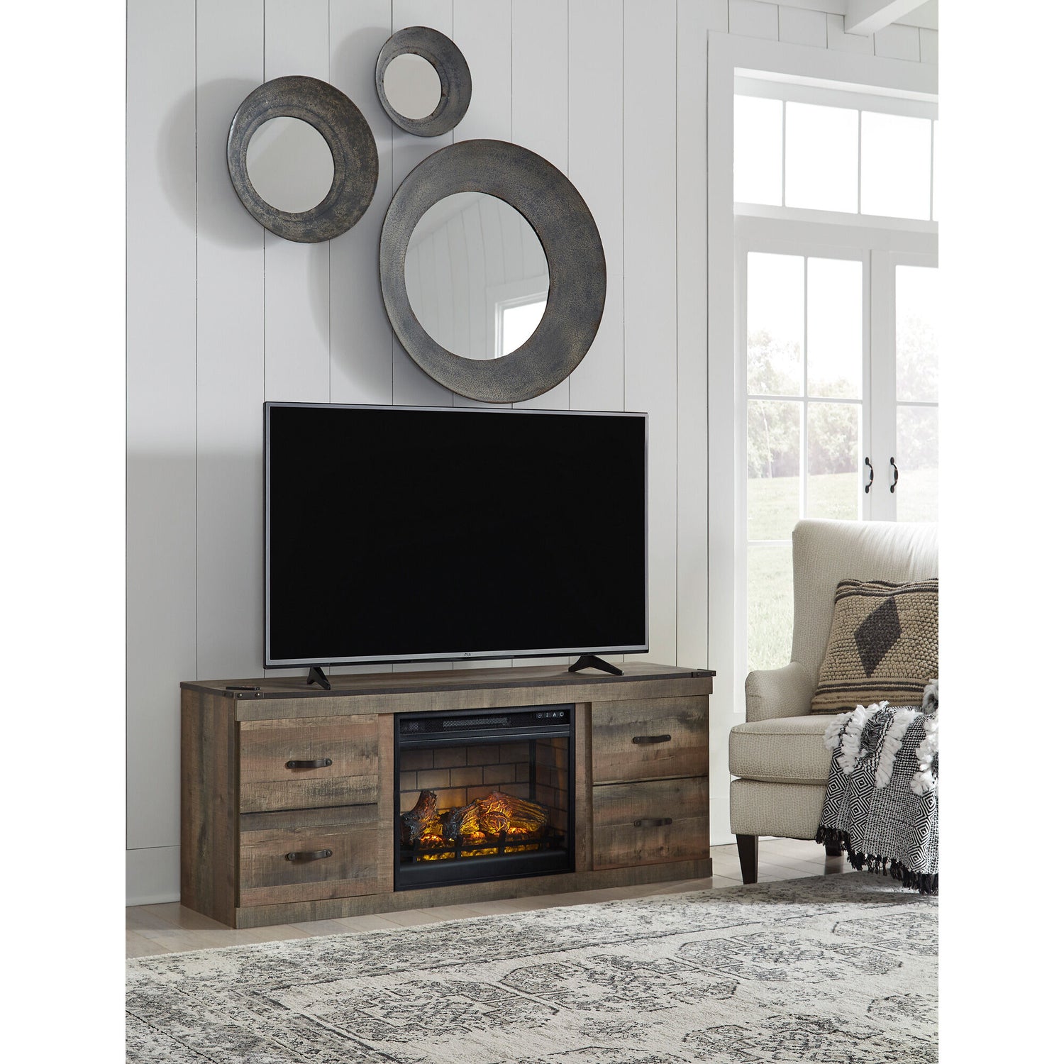 Trinell 60 Inch Fireplace Console - QK1046608_ASHL_LF1_RM