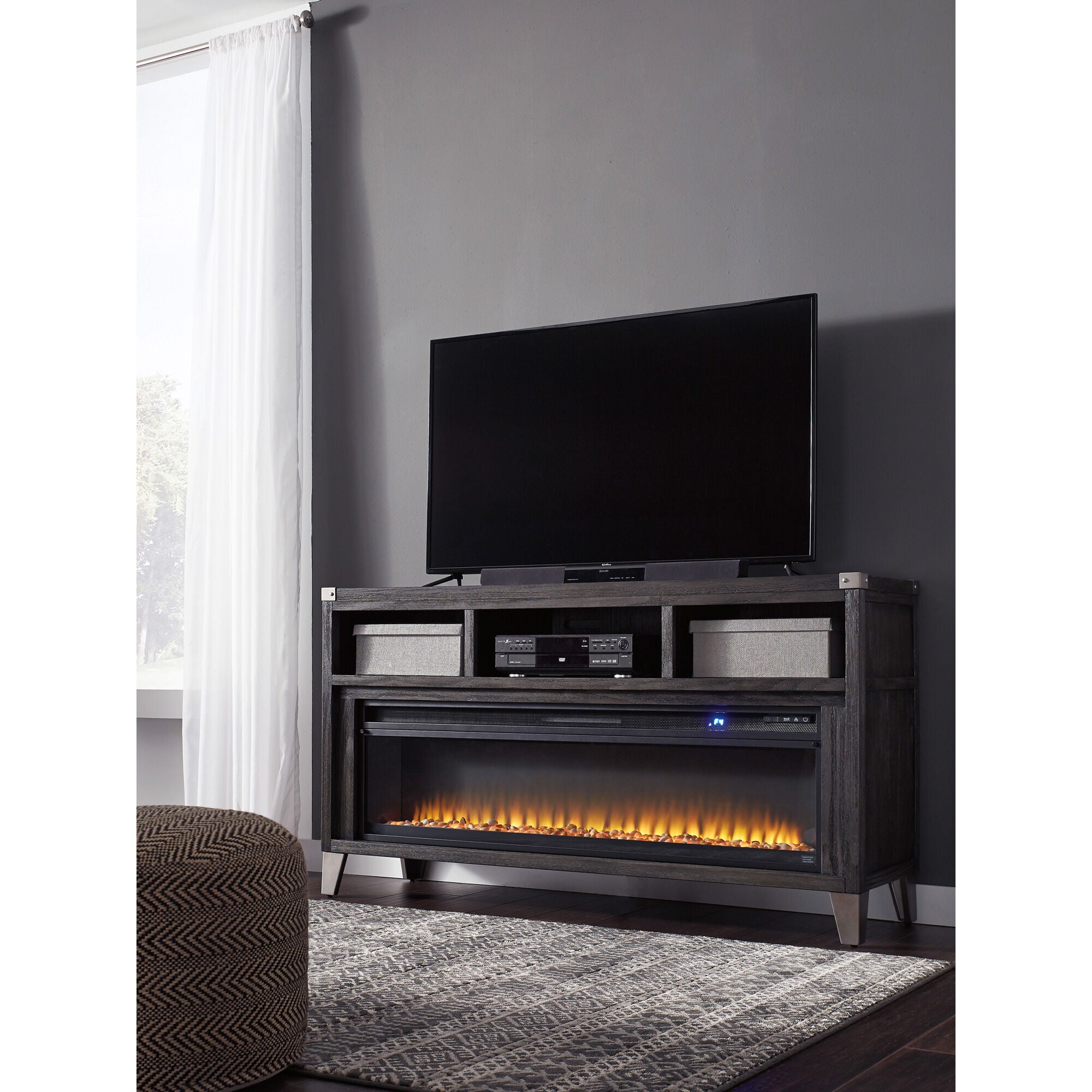 Todoe 65 Inch Fireplace Console – Slumberland