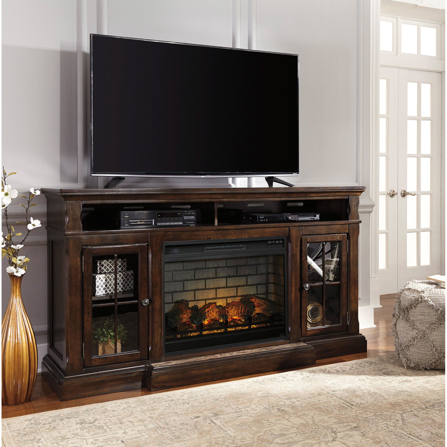 Roddinton 72 Inch Fireplace Console - QK1059067_ASHL_LF1_RM