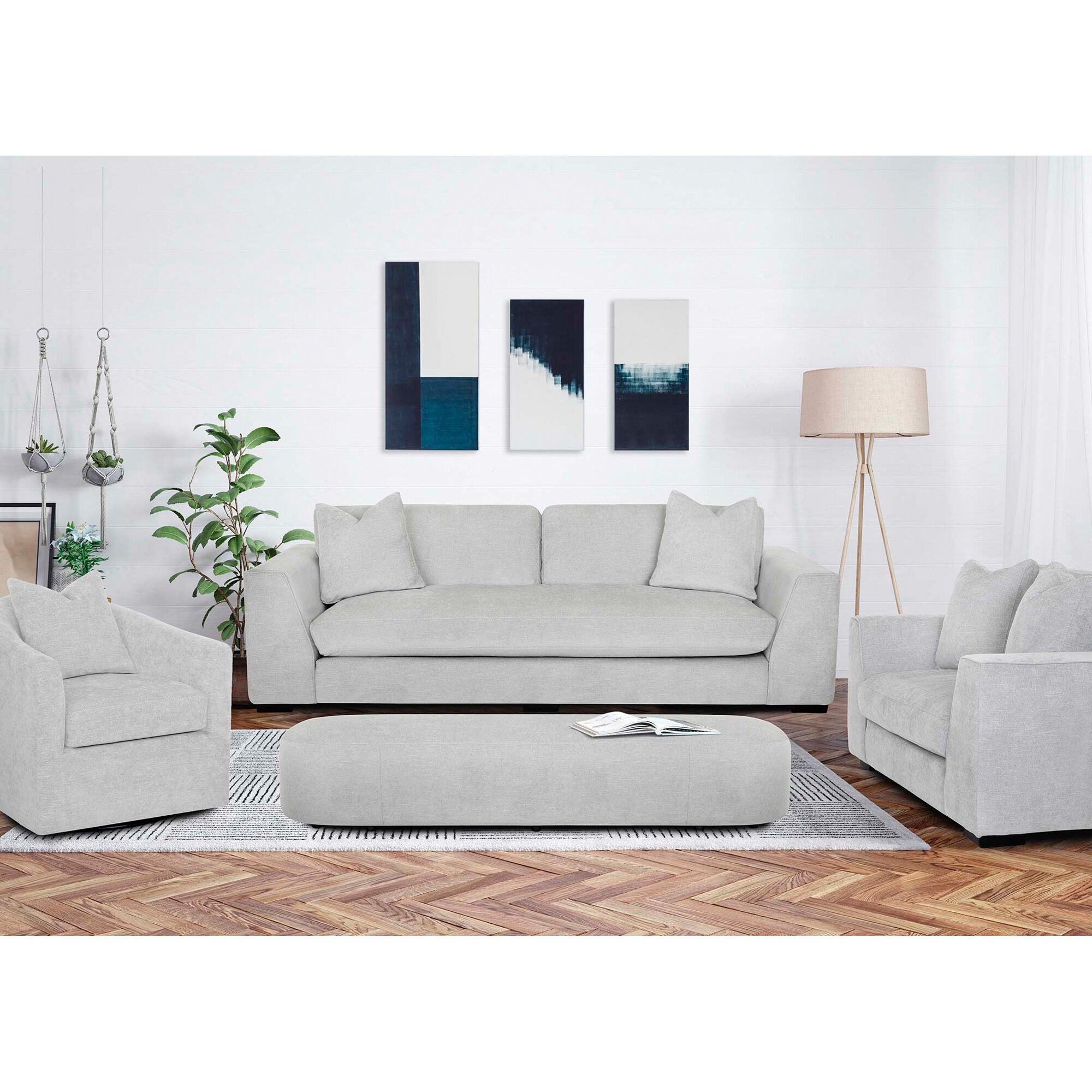 unico loom SIAL オットマン　ライトグレー Surf Long Board Ottoman – Slumberland