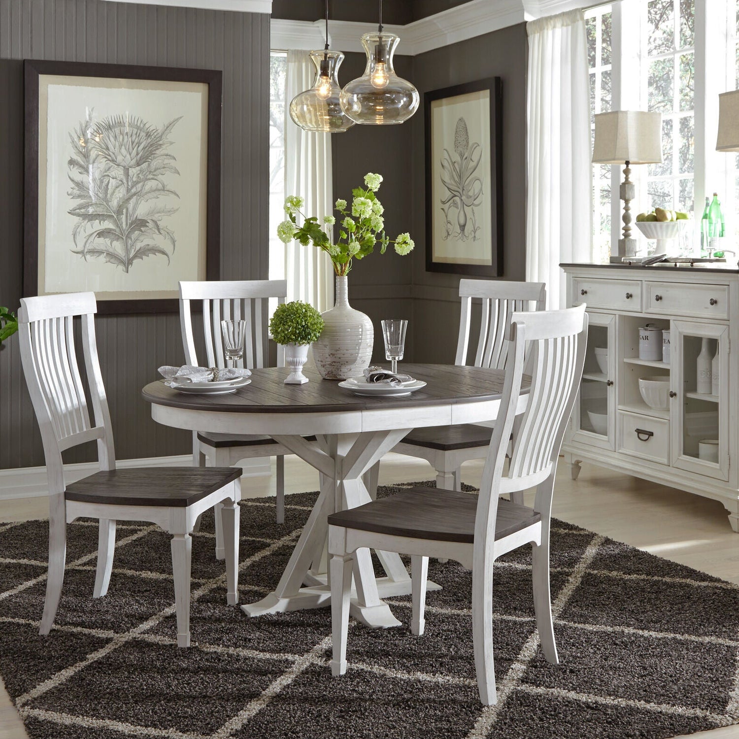 Allyson Park 5 Piece Pedestal Dining Set - QK1061399_LIBF_PRI_OL