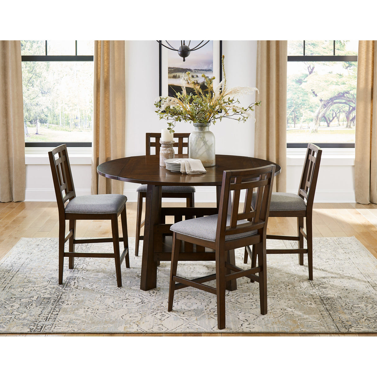 Acorn Hill 5 Piece Drop Leaf Dining Set - QK1061804_DAVF_LF1_RM