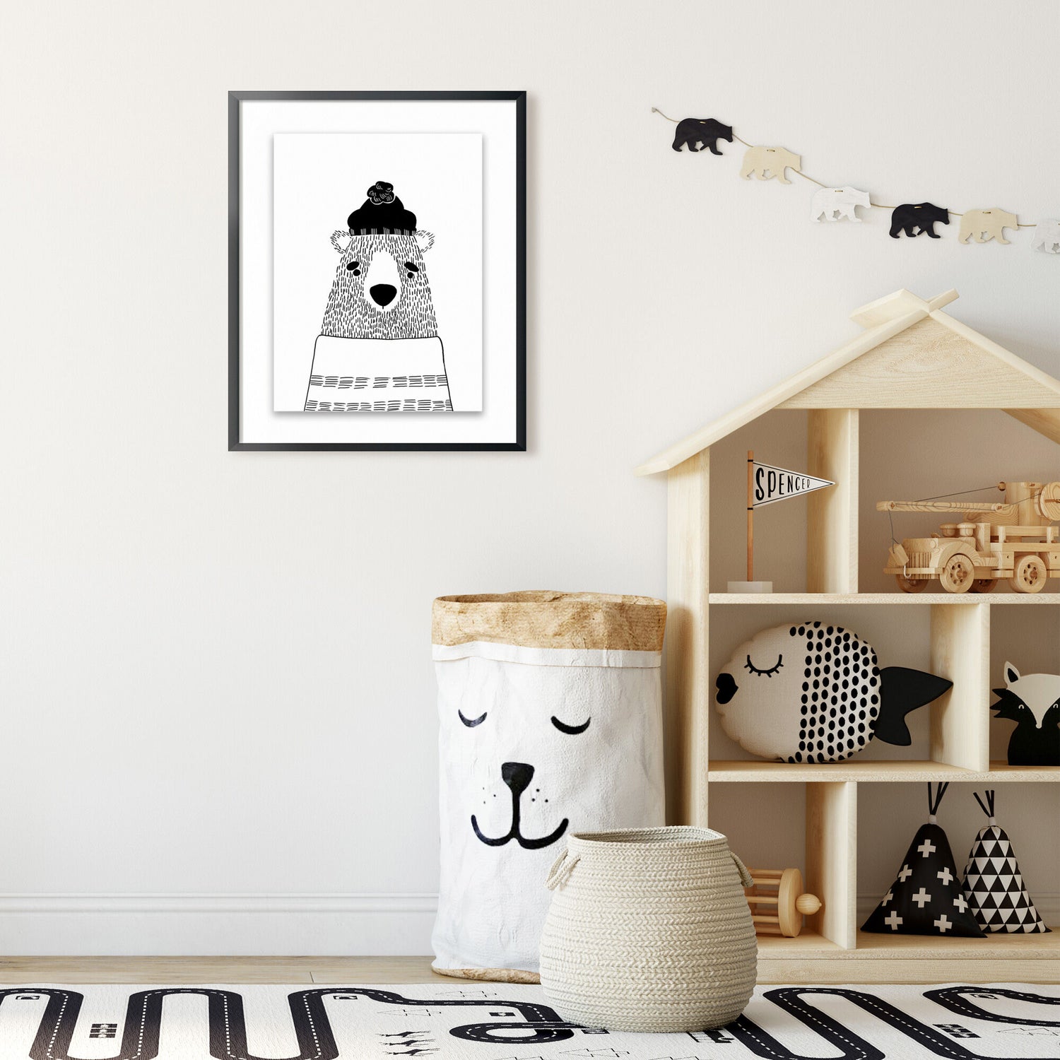 Kids White Bear Wall Art - QK1062309_NORH_LF1_RM