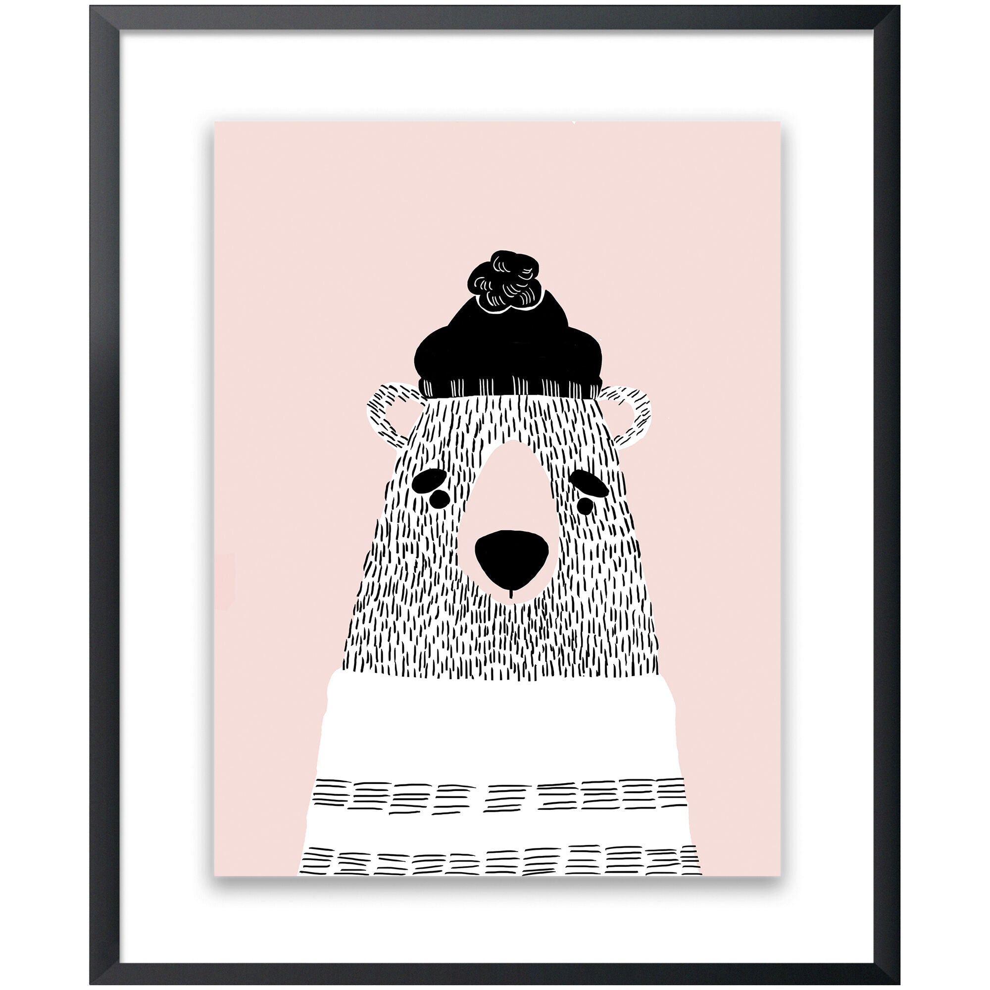Kids Pink Bear Wall Art