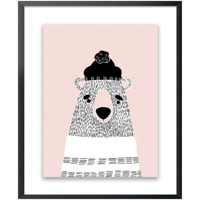 Kids Pink Bear Wall Art