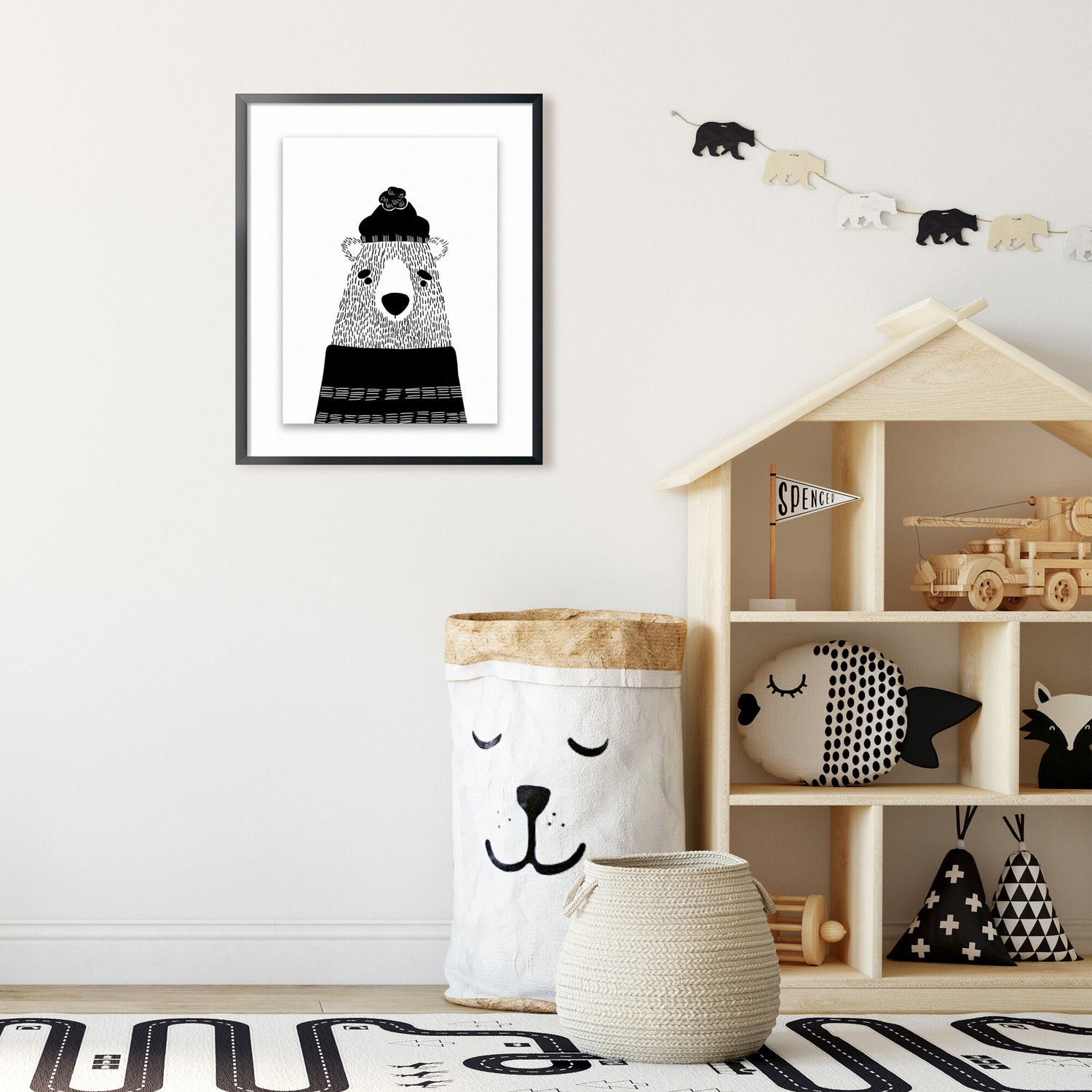 Kids Black Bear Wall Art - QK1062311_NORH_LF1_RM