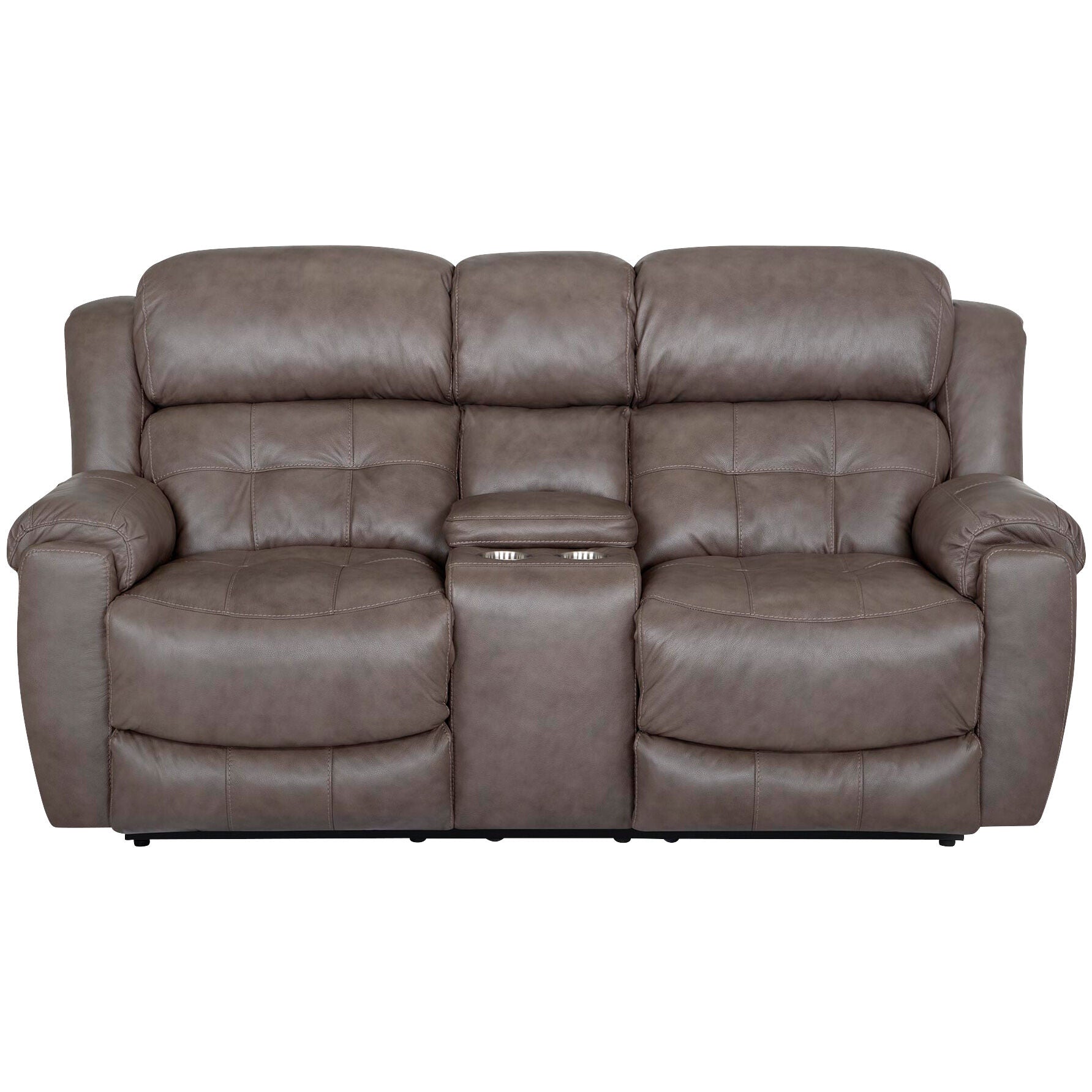 Talon Leather Power Reclining Console Loveseat