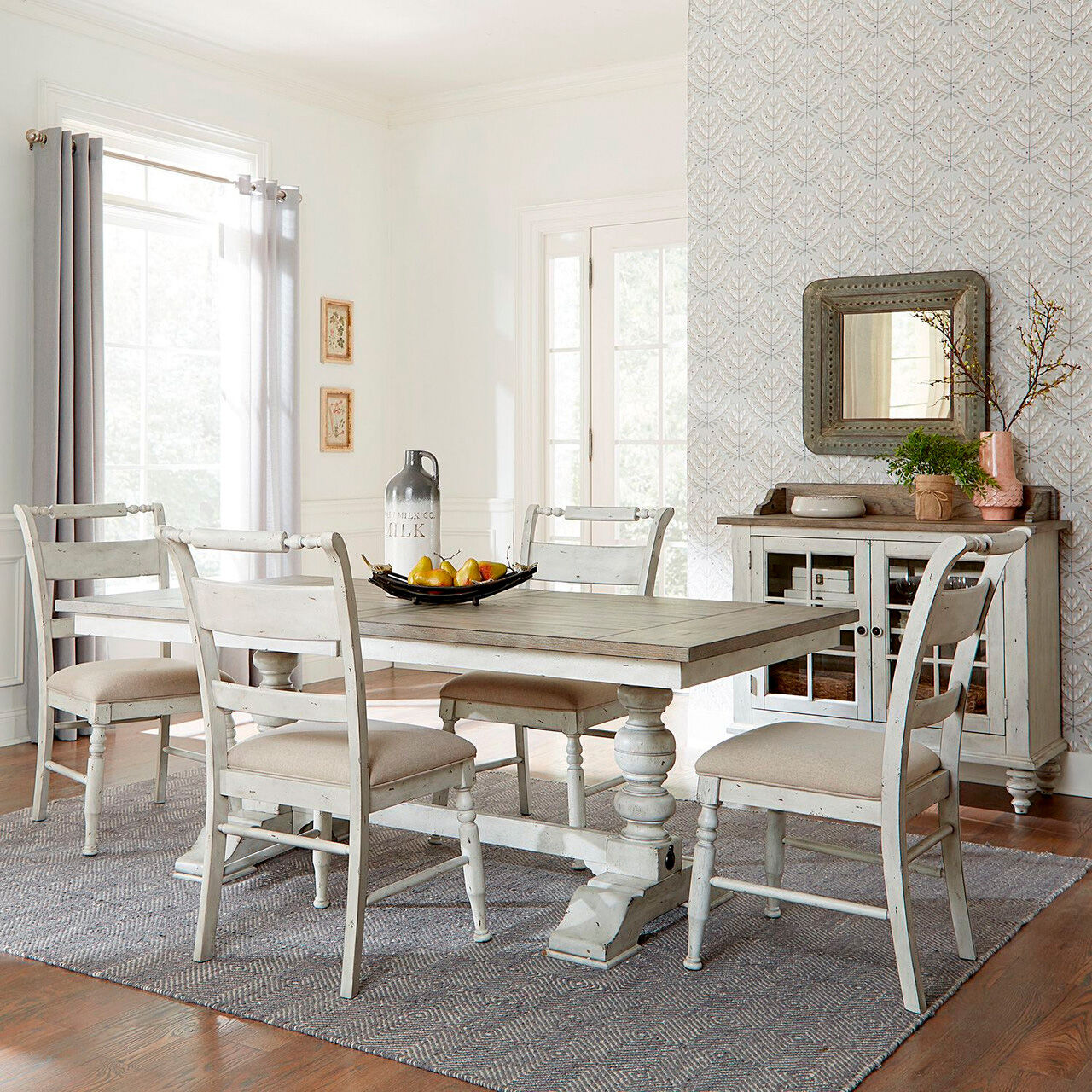 Whitney 5 Piece Trestle Dining Set