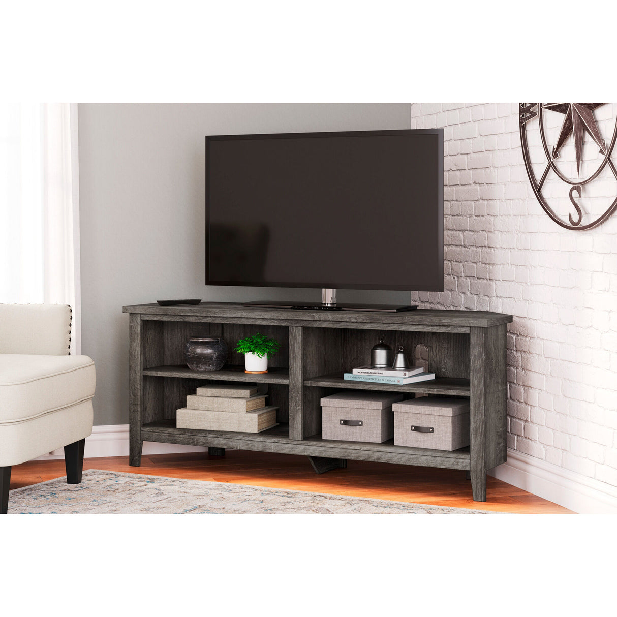 Arlenbry 58 Inch Corner Console - QK1084653_ASHL_LF1_RM