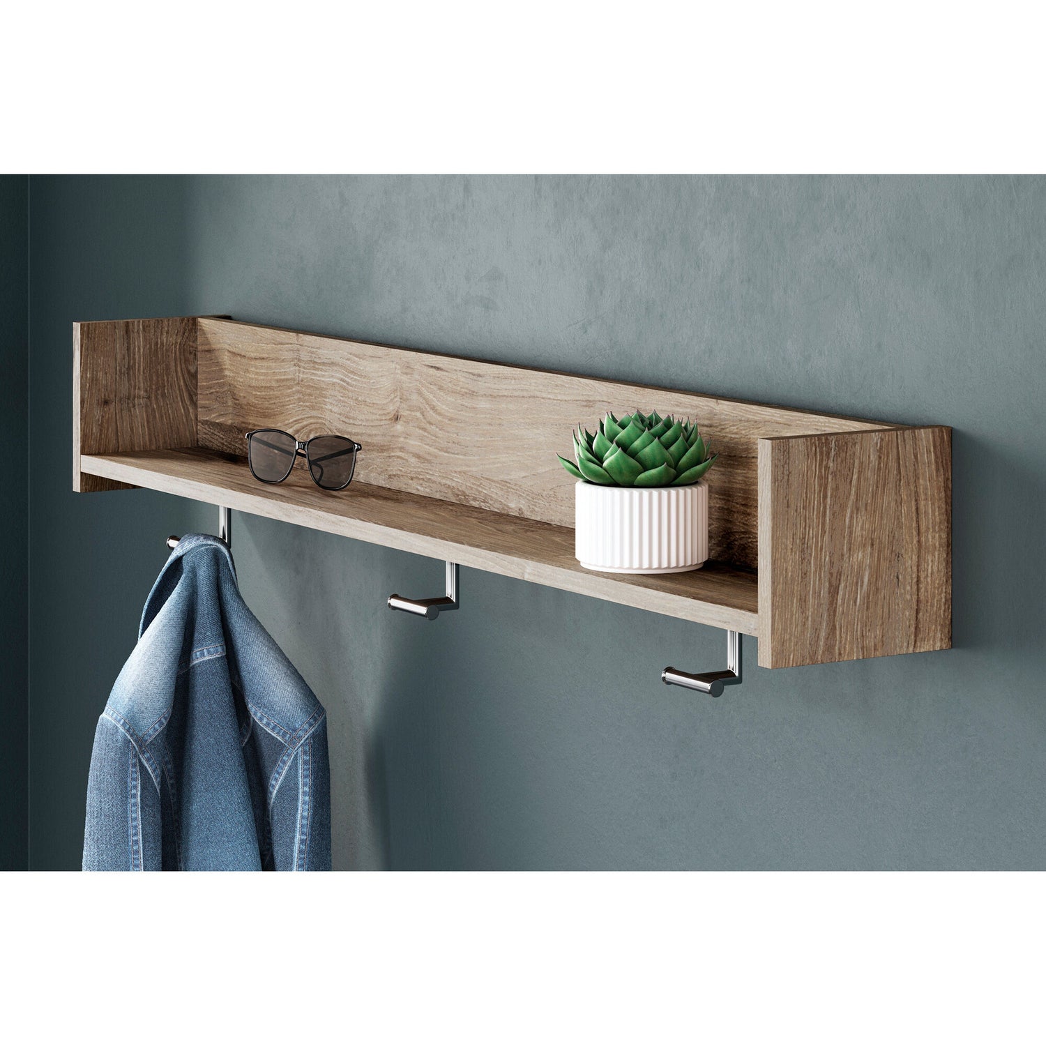 Oliah Shelf Wall Mounted Coat Rack - QK1084769_ASHL_LF1_RM