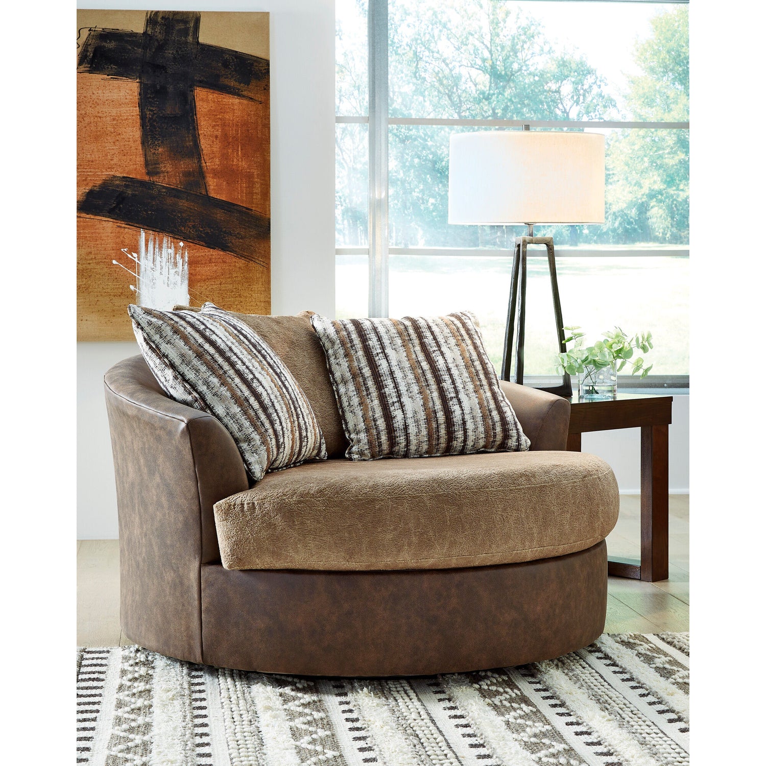 Alesbury Oversized Swivel Accent Chair - QK1084964_ASHL_LF1_RM