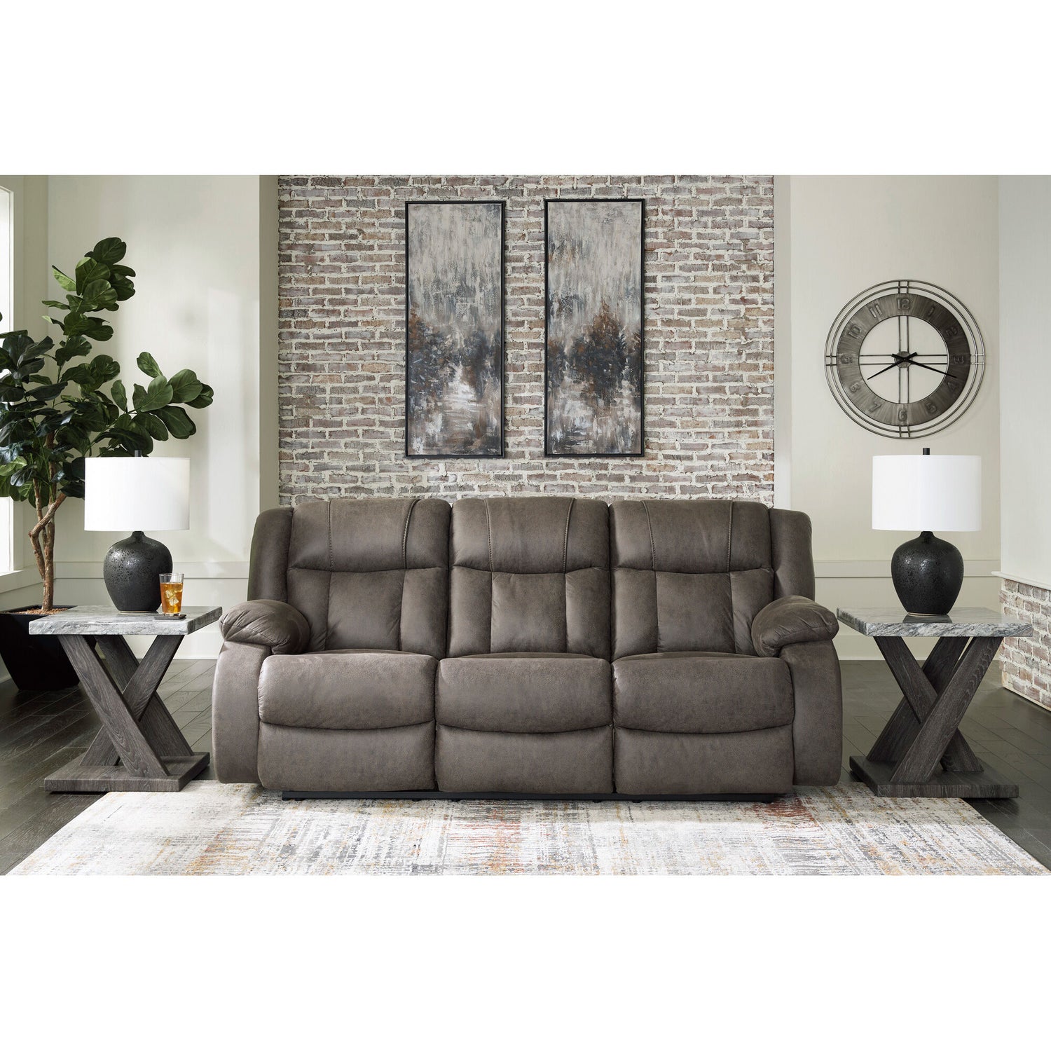 First Base Reclining Sofa - QK1086601_ASHL_LF2_RM