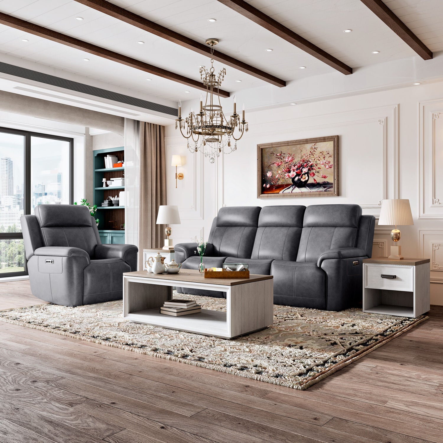 Amelia Power Recliner with Power Headrest and Lumbar - QK1086626_FLXS_LF2_RM