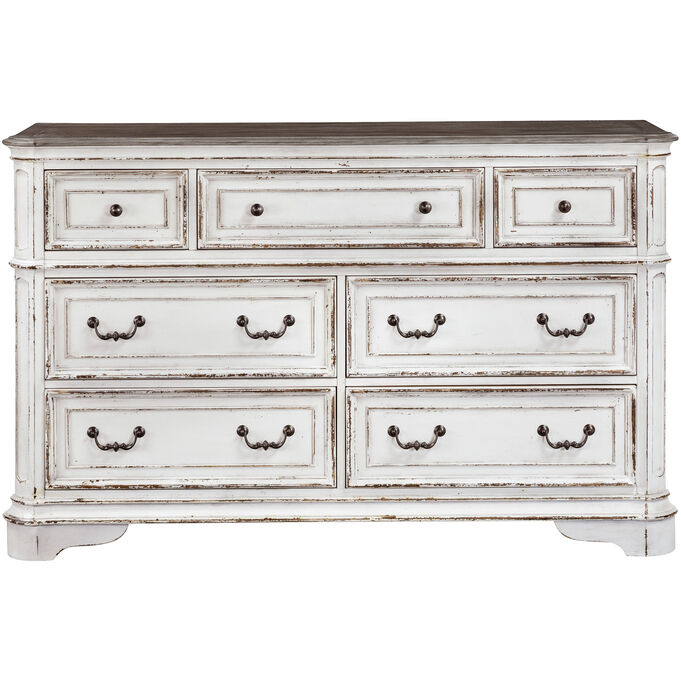 Liberty Furniture , Magnolia Manor White Dresser , Antique White