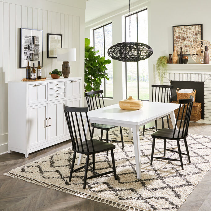 Liberty Furniture | Capeside Cottage White and Black 5 Piece Dining Set | Royal Black