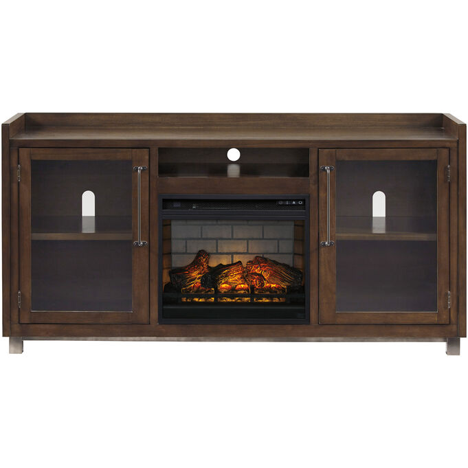 Ashley Furniture | Starmore Brown 70" Infrared Fireplace Console
