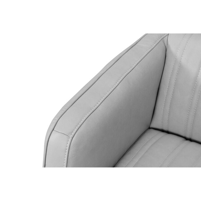 Koji Dove Gray Leather Swivel Chair
