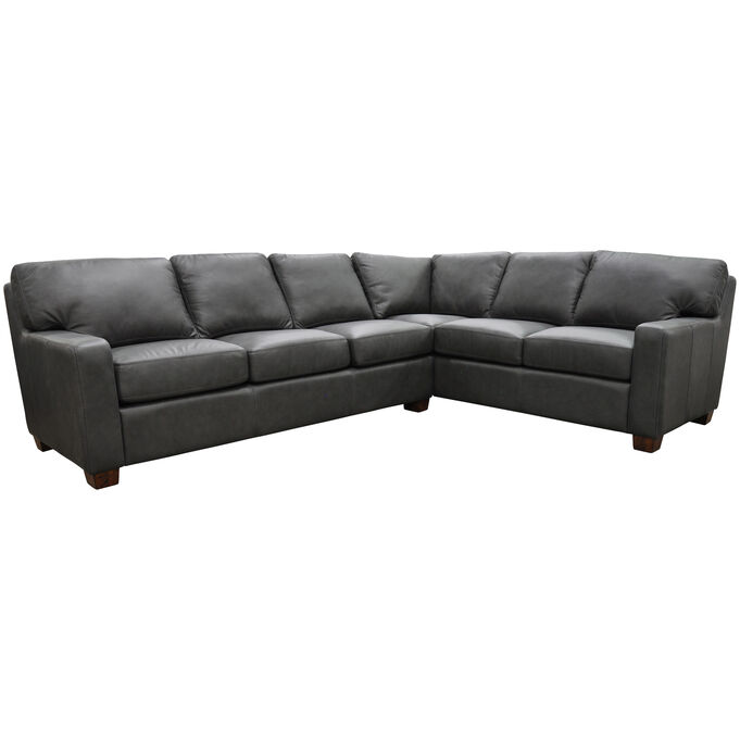 Omnia Leather , Albany Urban Graphite 2 Piece Left Sofa Sectional