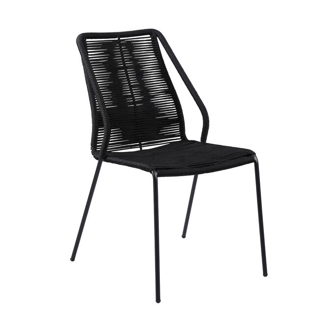 Armen Living | Clip Black Stackable Side Chair