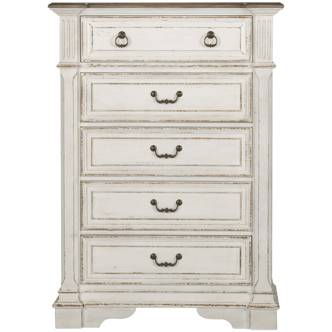 Liberty Furniture | Abbey Park White 5 Drawer Chest