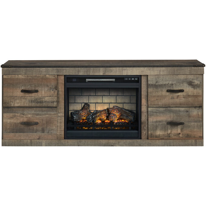 Ashley Furniture | Trinell Rustic Plank 60" Fireplace Console
