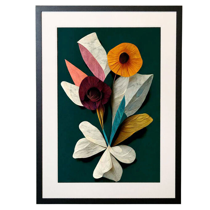 Dovetail | Paper Bouquet II Wall Art | Black