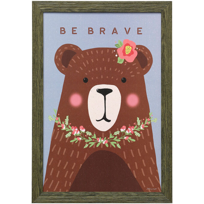 Stylecraft Home Collection , Brave Bear Framed Art , Multi-Colored